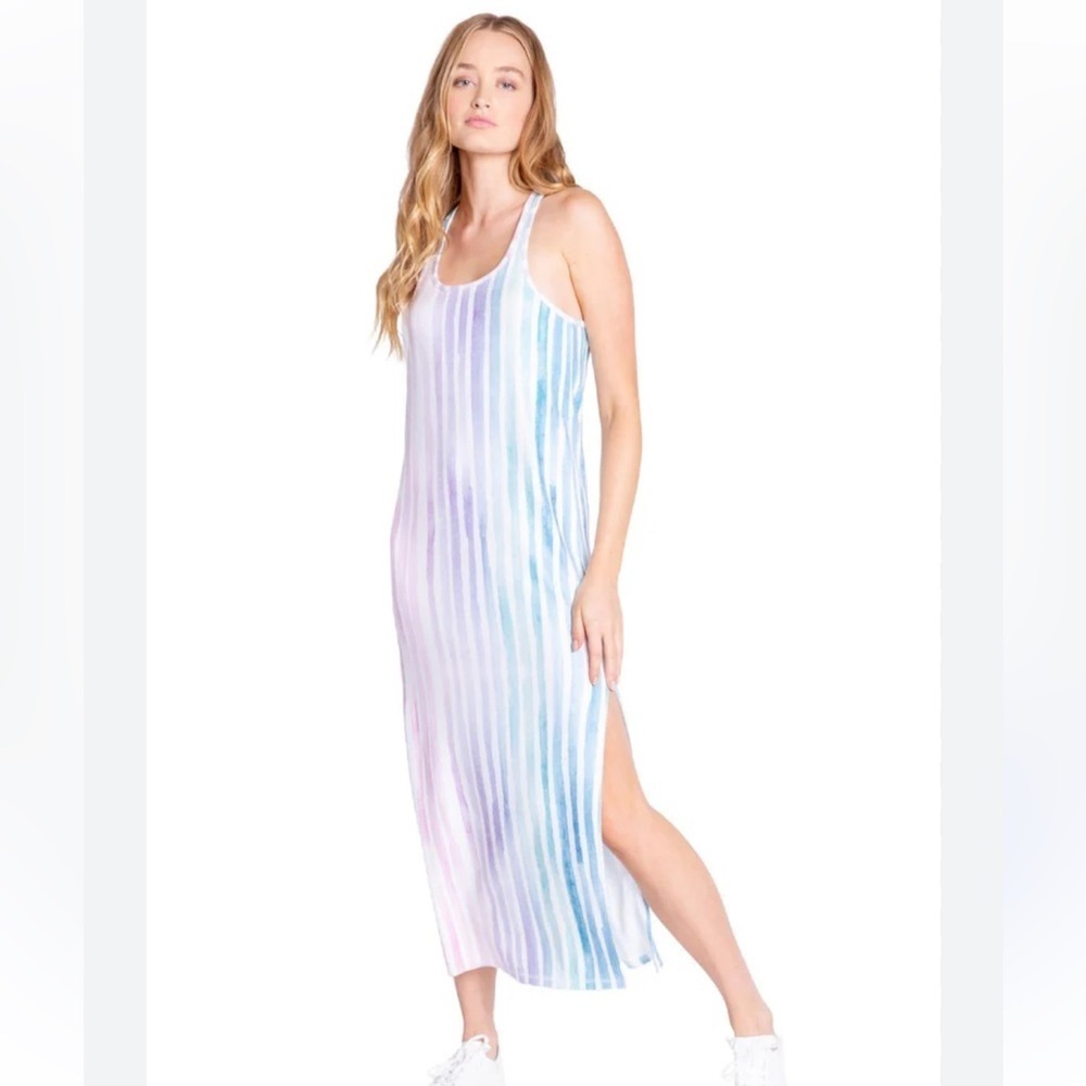 NWT PJ Salvage Tropical Springs Striped Chemise Sleeveless Maxi Dress Sz S